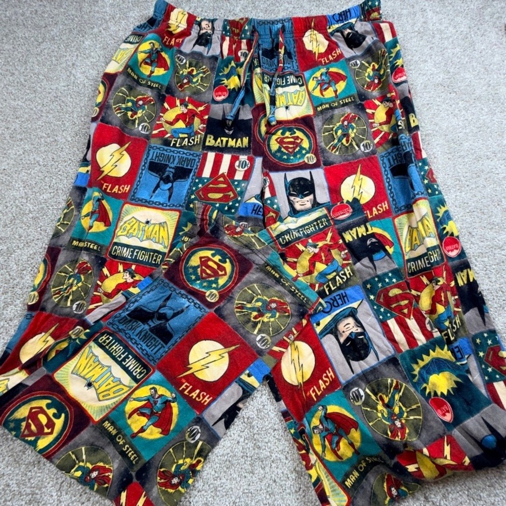 DC Comics Originals Mens Large Pajama Lounge Pants Batman Superman Flash Comics